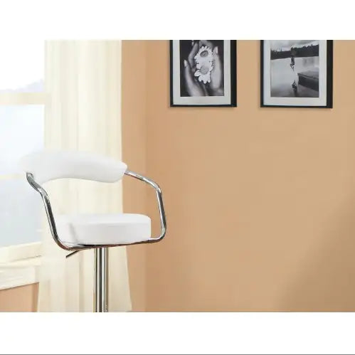 Chic White Adjustable Bar Stools - Set of 2