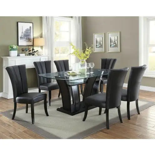 Chic Black Faux Leather Dining Chairs - Set of 2