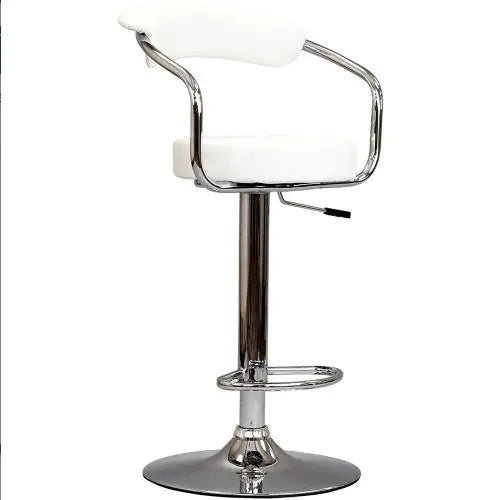 Chic White Adjustable Bar Stools - Set of 2