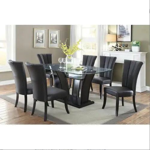 Chic Black Faux Leather Dining Chairs - Set of 2