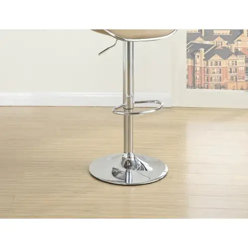 Chic Brown Faux Leather Adjustable Bar Stools - Set of 2