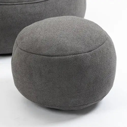 Cozy Grey Bean Bag Chair with Footrest