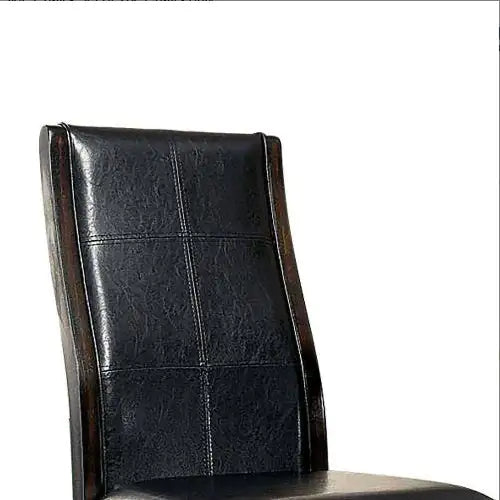 Transitional Dining Room Side Chairs Set Of 2pc Chairs Only Brown Cherry Unique Curved Back Espresso Leatherette Padded Seat