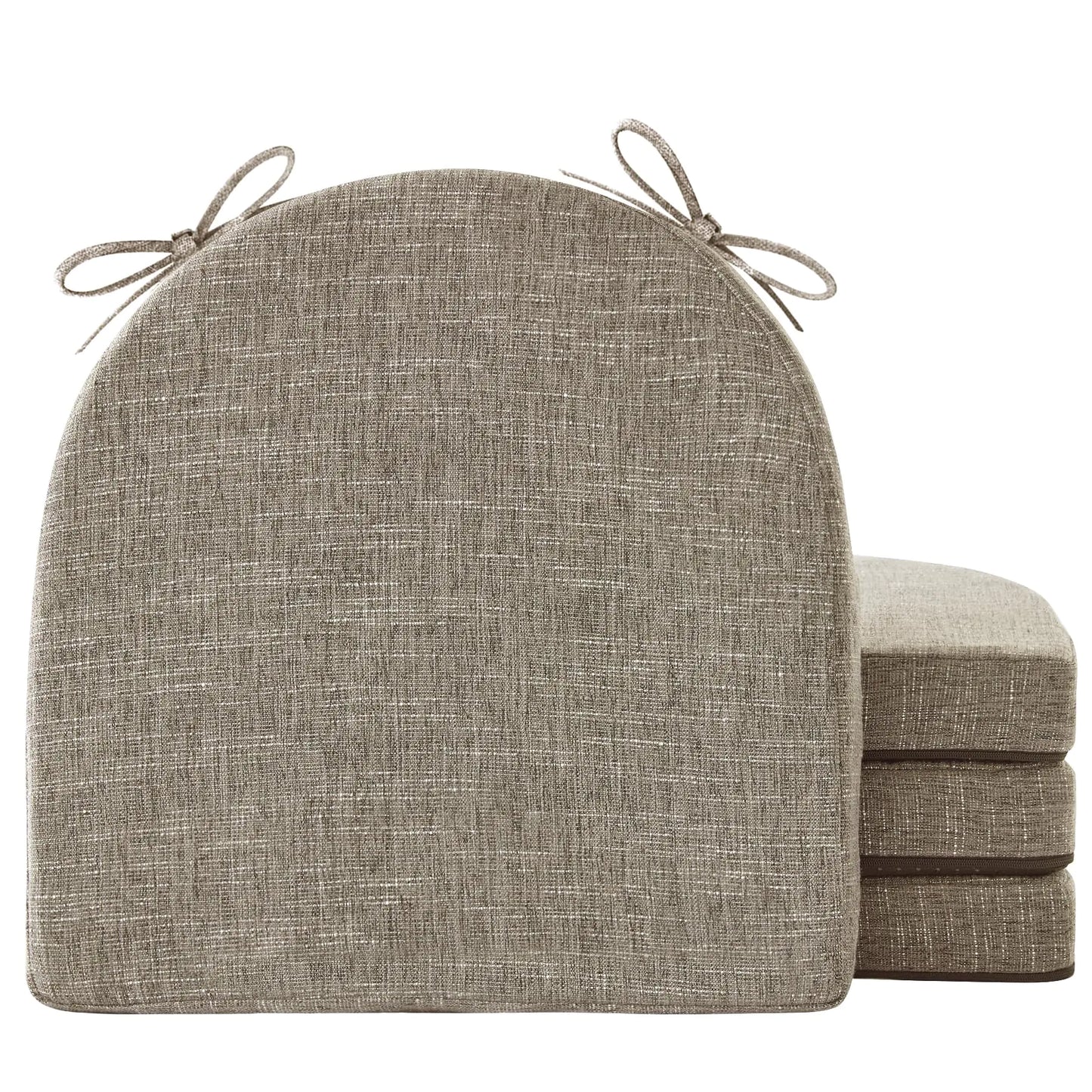 ComfyDine Chair Cushions 16x16 with Ties - Set of 4 Khaki