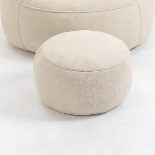 Cozy Beige Bean Bag Chair with Footrest
