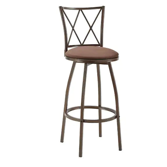 Rustic Brown Bar Chair Duo with Footrest