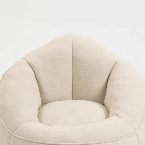 Cozy Beige Bean Bag Chair with Footrest