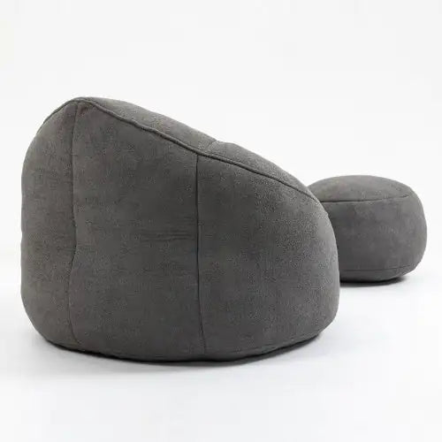 Cozy Grey Bean Bag Chair with Footrest