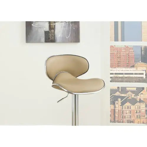 Chic Brown Faux Leather Adjustable Bar Stools - Set of 2