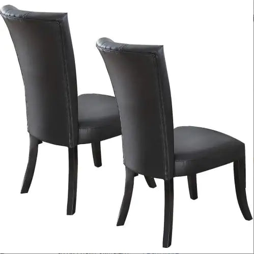 Chic Black Faux Leather Dining Chairs - Set of 2