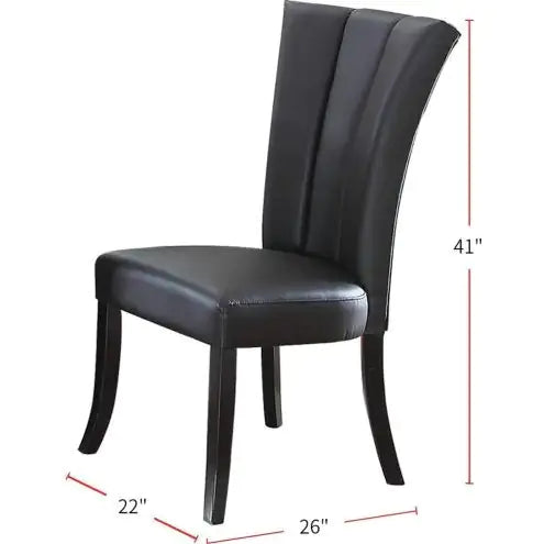 Chic Black Faux Leather Dining Chairs - Set of 2