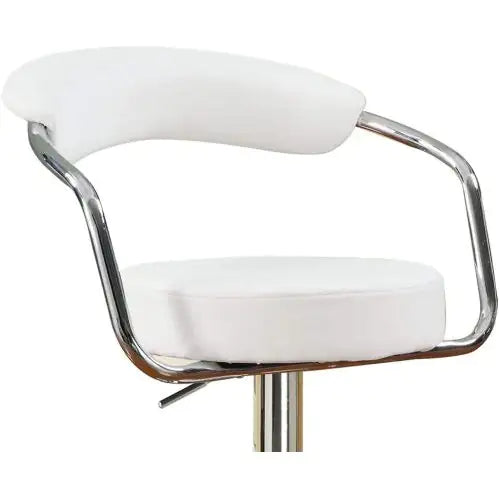 Chic White Adjustable Bar Stools - Set of 2