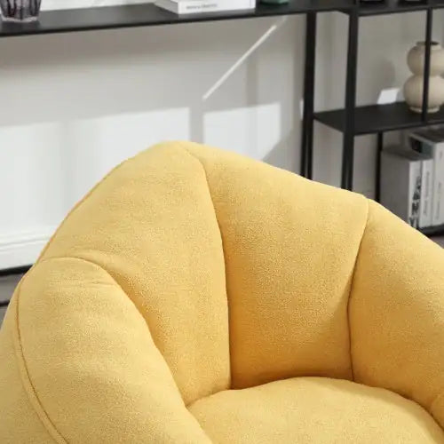 Cozy Yellow Bean Bag Chair with Footrest