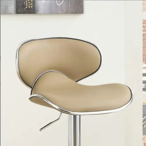 Chic Brown Faux Leather Adjustable Bar Stools - Set of 2