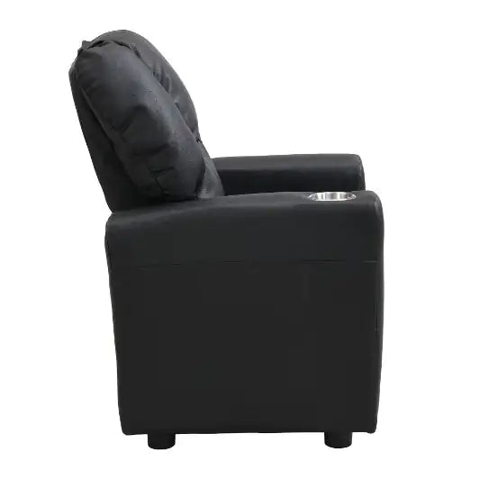 Kids Recliner Chair Black PVC