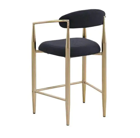 Modern Boucle Bar Stools Set Of 2 Modern Upholstered Bar Height Barstools Vintage High Island Chairs With Metal Frame Back Arms For Kitchen Home Pub Dining Room