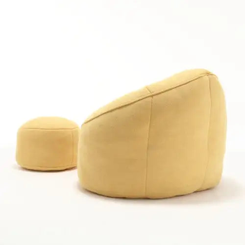 Cozy Yellow Bean Bag Chair with Footrest