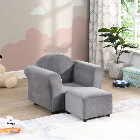 Kids Recliner Chair Black PVC
