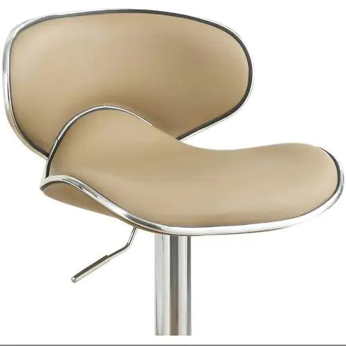 Chic Brown Faux Leather Adjustable Bar Stools - Set of 2