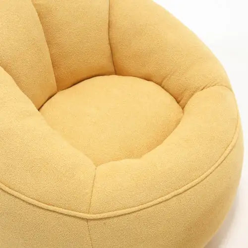 Cozy Yellow Bean Bag Chair with Footrest