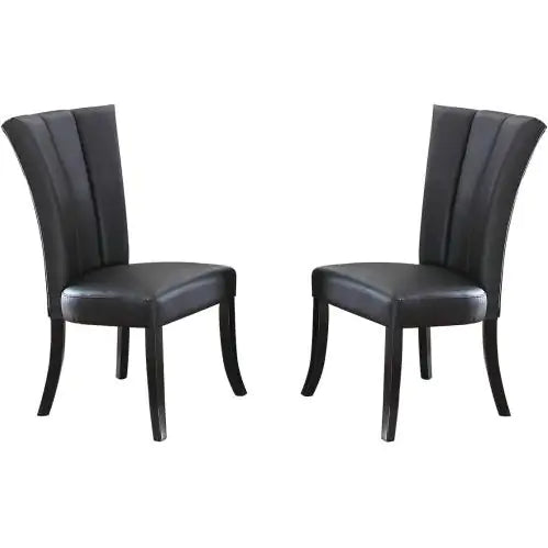 Chic Black Faux Leather Dining Chairs - Set of 2