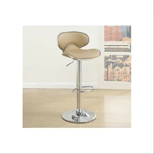 Chic Brown Faux Leather Adjustable Bar Stools - Set of 2