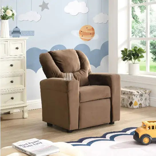 Kids Recliner Chair Black PVC