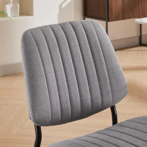 Dining Chairs Set Of 2 Modern Retro Linen Chair With Bentwood Back Upholstered Seat Metal Legs Adjustable Foot For Kitchen Dining Room Chairs