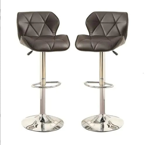 Chic Brown Faux Leather Barstools