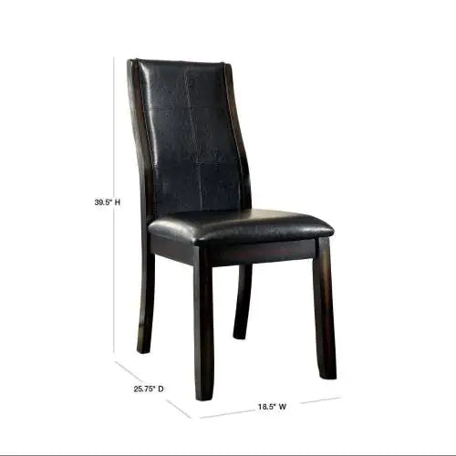Transitional Dining Room Side Chairs Set Of 2pc Chairs Only Brown Cherry Unique Curved Back Espresso Leatherette Padded Seat