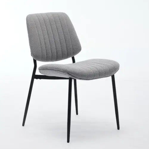 Dining Chairs Set Of 2 Modern Retro Linen Chair With Bentwood Back Upholstered Seat Metal Legs Adjustable Foot For Kitchen Dining Room Chairs