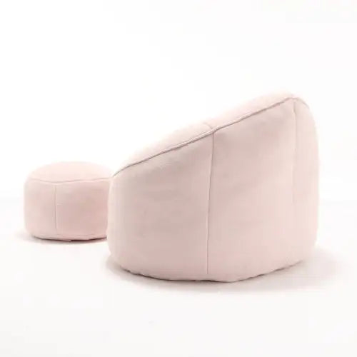 Cozy Pink Bean Bag Chair with Footrest