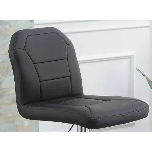 Modern Black Leather Bar Stool Pair