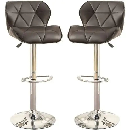 Chic Brown Faux Leather Barstools