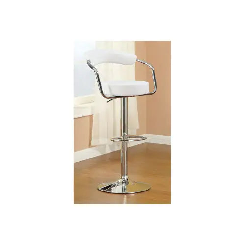 Chic White Adjustable Bar Stools - Set of 2