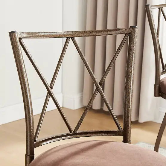 Rustic Brown Bar Chair Duo with Footrest