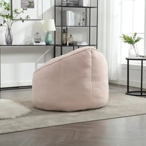 Cozy Pink Bean Bag Chair with Footrest