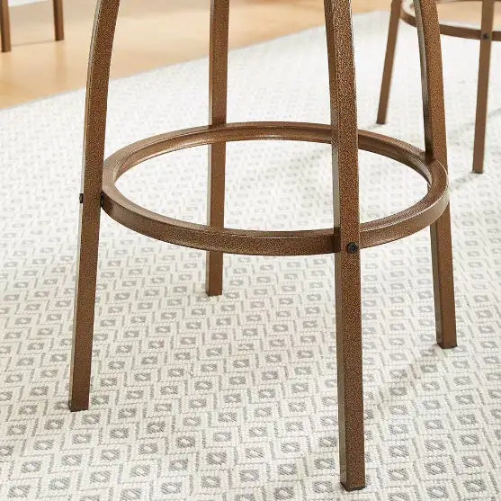 Rustic Brown Bar Chair Duo with Footrest