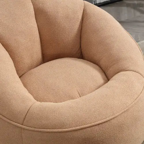 Cozy Tan Bean Bag Chair with Footrest