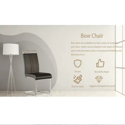 Chic C-Line Faux Leather Dining Chairs - Set of 2