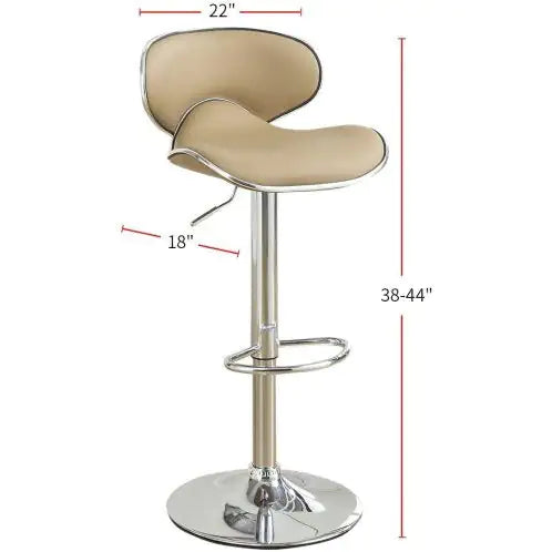 Chic Brown Faux Leather Adjustable Bar Stools - Set of 2