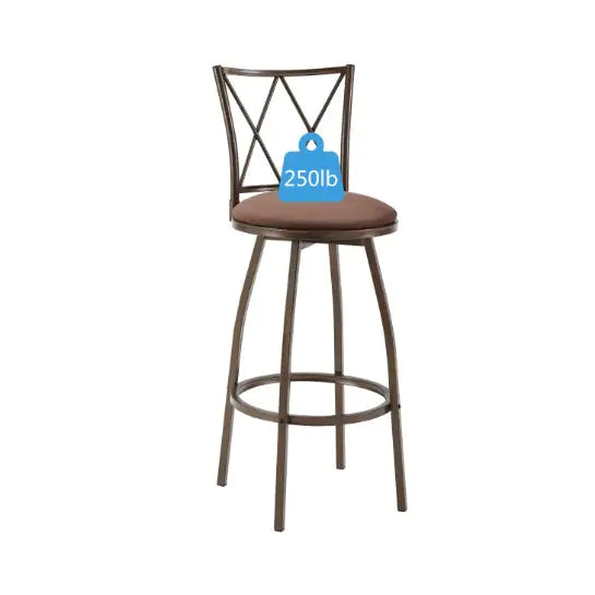 Rustic Brown Bar Chair Duo with Footrest