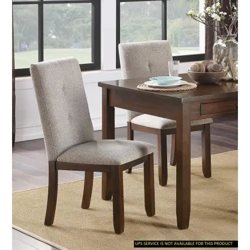 Chenille Upholstered Chairs Set Of 2 Dark Cherry Finish Wood Frame Tufted Back Dining Chairs For Kitchen Funiture