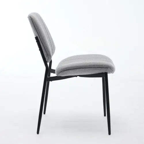 Dining Chairs Set Of 2 Modern Retro Linen Chair With Bentwood Back Upholstered Seat Metal Legs Adjustable Foot For Kitchen Dining Room Chairs