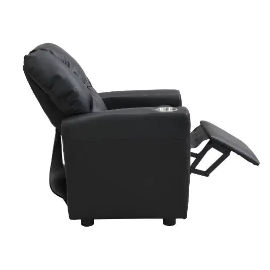 Kids Recliner Chair Black PVC