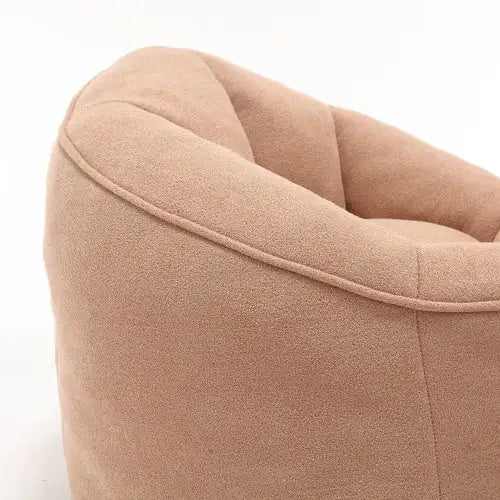 Cozy Tan Bean Bag Chair with Footrest