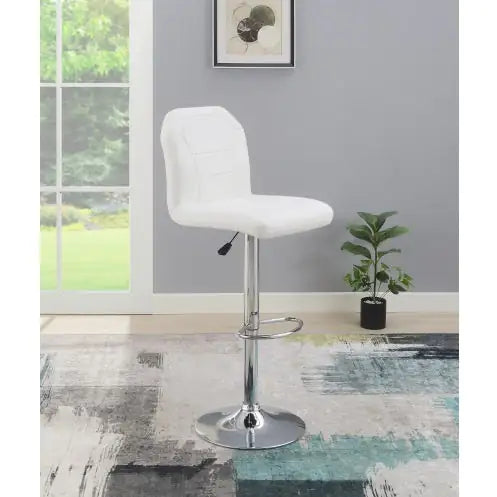 Modern Black Leather Bar Stool Pair