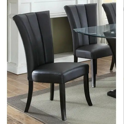 Chic Black Faux Leather Dining Chairs - Set of 2
