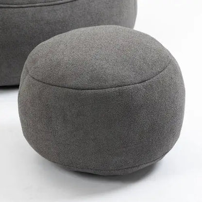 Cozy Grey Bean Bag Chair with Footrest