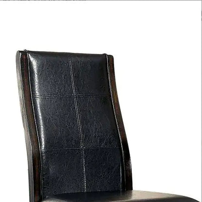 Transitional Dining Room Side Chairs Set Of 2pc Chairs Only Brown Cherry Unique Curved Back Espresso Leatherette Padded Seat